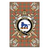 Clan Bruce Ancient Tartan Crest Black Garden Flag  - Gold Thistle  OE55 Clan Bruce Tartan Today